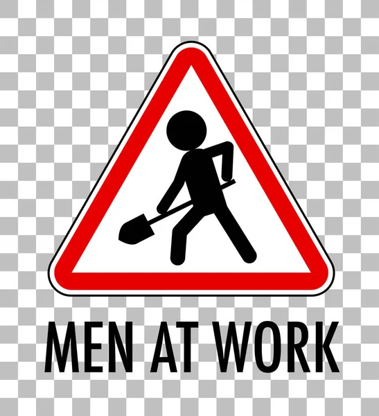 Mężczyźni Pracy Znak Izolowany Przejrzystym Tle Ilustracji — Wektor stockowy