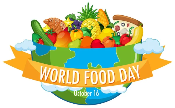 Παγκόσμια Ημέρα Τροφίμων Banner Εικονογράφηση — Διανυσματικό Αρχείο