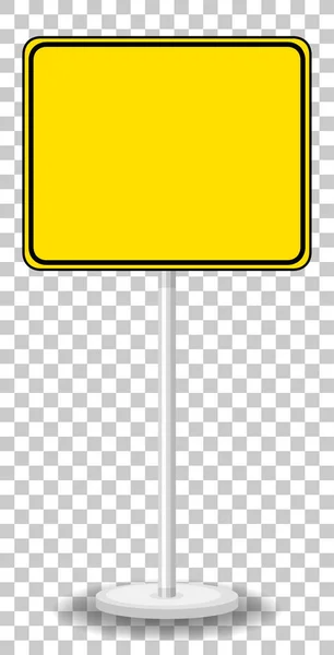 Gul Trafikvarningsskylt Transparent Bakgrundsbild — Stock vektor