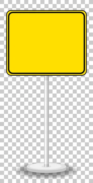 Yellow Traffic Warning Sign Transparent Background Illustration — Stock Vector