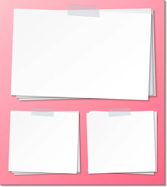 Set Van Lege Sticky Nota Papier Template Illustratie — Stockvector