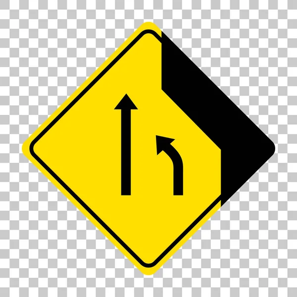 Panneau Signalisation Jaune Sur Fond Transparent Illustration — Image vectorielle