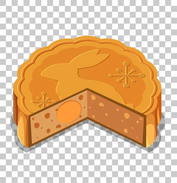 Ein Mondkuchen Isoliert Auf Transparentem Hintergrund — Stockvektor