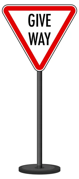 Red Traffic Sign White Background Illustration — Stock Vector