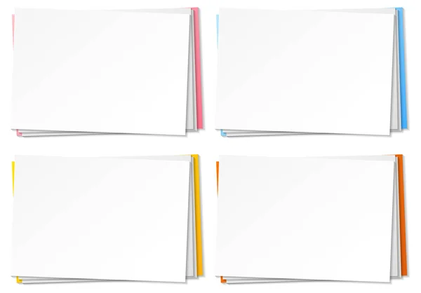 Set Blank Paper Note Template Illustration — Stock Vector