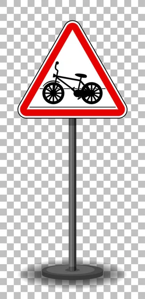 Cycle Crossing Sign Stand Isolated Transparent Background Illustration — Stock Vector