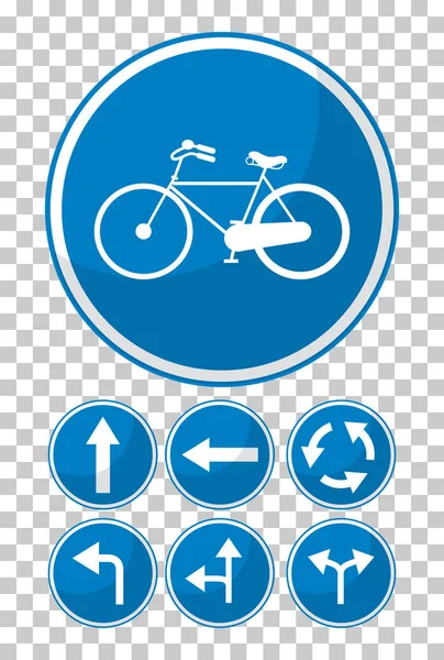 Panneau Signalisation Bleu Sur Fond Transparent Illustration — Image vectorielle