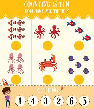 Matematik sayısı çalışma tablosu illüstrasyonu