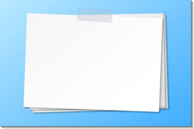 Teyp illüstrasyonlu boş kağıt not şablonu