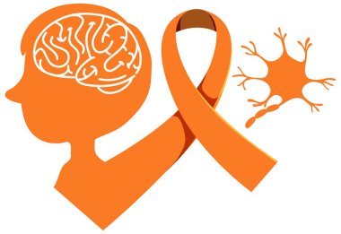 Orange ribbon leukemia awareness multiple sclerosis awareness malnutrition awareness sign or object illustration clipart