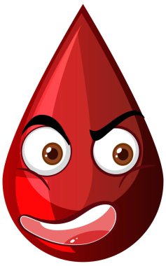 Yüz ifadesi resimli kırmızı kan damlası