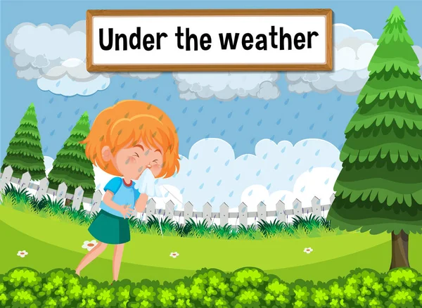 Anglický Idiom Obrázkem Pro Ilustraci Počasí — Stockový vektor