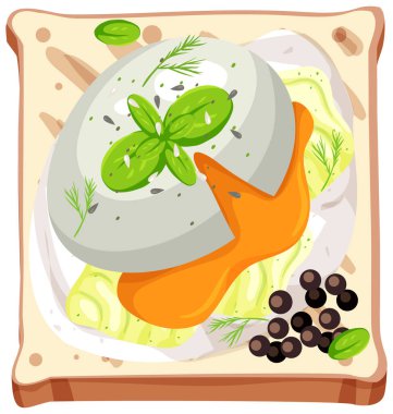 İzole edilmiş bir resimle ekmeğin üst görünümü