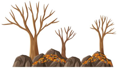 Beyaz arkaplan resimlerinde izole edilmiş sonbahar ağacı