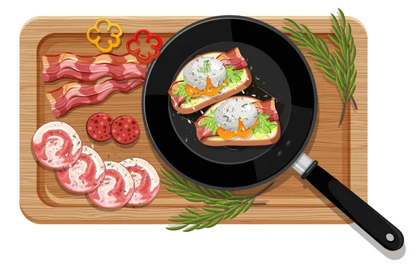 パン分離図に設定された朝食 — ストックベクタ