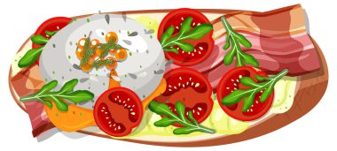 Ekmek kahvaltısının en üst görüntüsü.