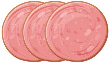 Dilimlenmiş sucuk sosisi izole edilmiş.