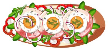 Ekmek kahvaltısının en üst görüntüsü.