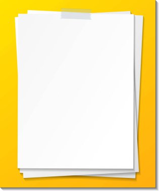 Teyp illüstrasyonlu boş kağıt not şablonu