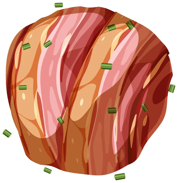 Salsiccia Con Bacon Isolato Illustrazione — Vettoriale Stock