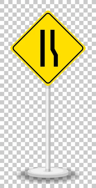 Yellow Traffic Warning Sign Transparent Background Illustration — Stock Vector