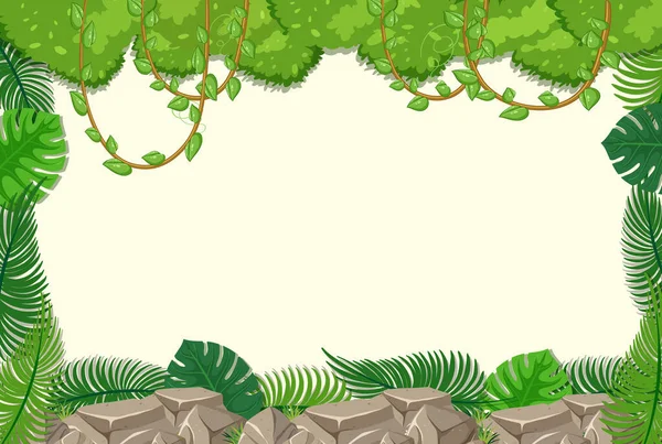Prázdné Pozadí Prvky Džungle Stromu Ilustrace — Stockový vektor