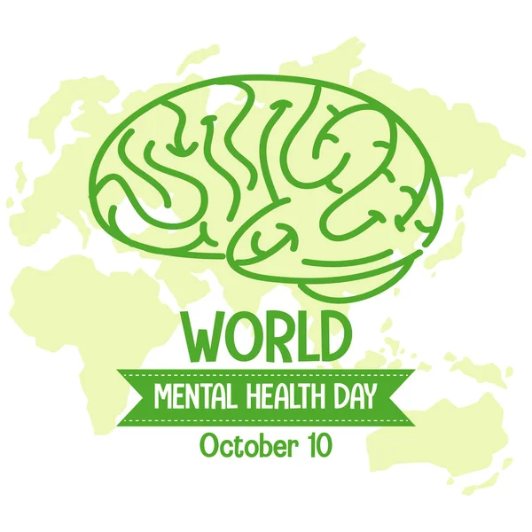Баннер Логотип Всемирного Дня Психического Здоровья Белом Фоне — стоковый вектор