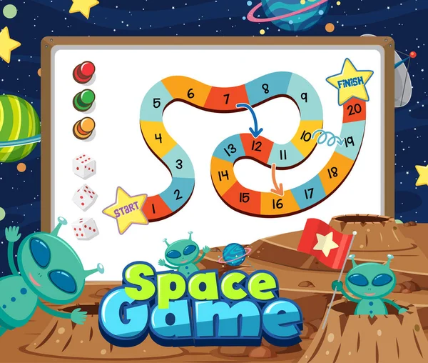 Jogo snake ladder no tema explorar o espaço