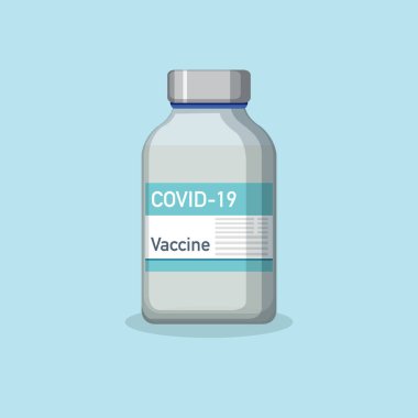 Covid-19 aşı şişesi izole edilmiş.