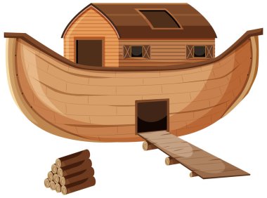 Boş Nuh 'un Gemisi karikatür stili izole edilmiş