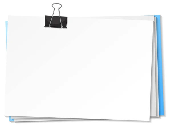 Papel Branco Modelo Grampo Encadernação Ilustração — Vetor de Stock