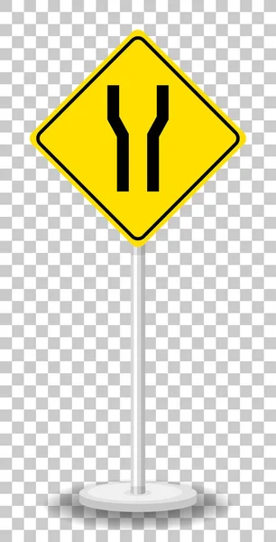 透明背景イラストの黄色の交通警告サイン — ストックベクタ