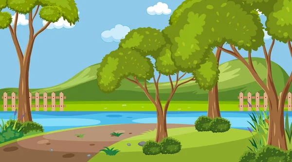 Parque Natural Vacío Paisaje Escena Ilustración — Vector de stock