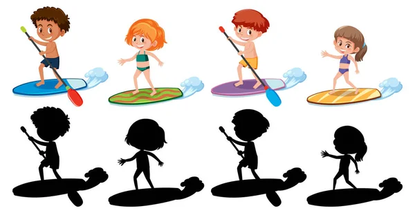 Conjunto Diferentes Personajes Dibujos Animados Para Niños Tema Verano Con — Archivo Imágenes Vectoriales