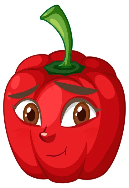 Capsicum Personaje Dibujos Animados Con Ilustración Expresión Facial — Vector de stock