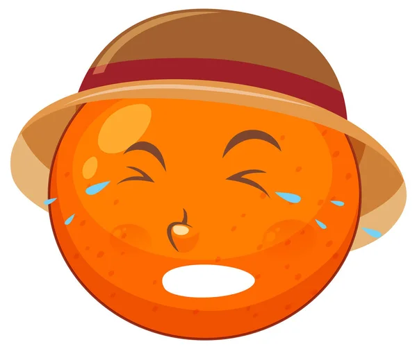 Orange Tecknad Karaktär Med Ansiktsuttryck Illustration — Stock vektor