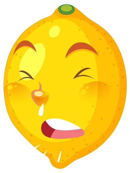 Lemon Personagem Desenho Animado Com Espirros Expressão Facial Fundo Branco —  Vetores de Stock