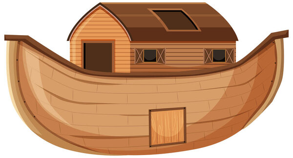 Blank Noah's Ark cartoon style isolated illustration
