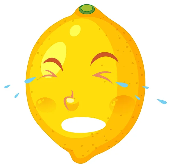 Lemon Personagem Desenho Animado Com Chorando Expressão Facial Fundo Branco —  Vetores de Stock