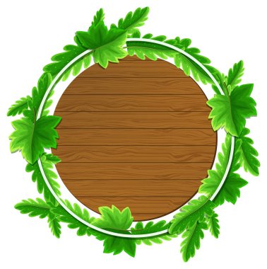 Yuvarlak tropikal yapraklar çerçeve tasviri