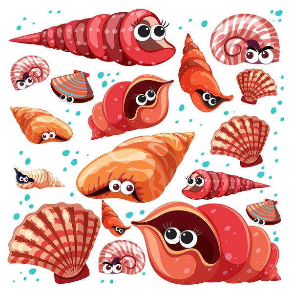 Sea Life Seamless Pattern 과많은 캐릭터 — 스톡 벡터