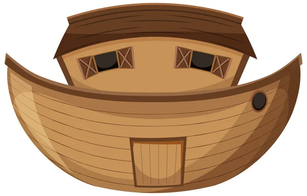 Boş Nuh Gemisi Karikatür Stili Izole Edilmiş — Stok Vektör