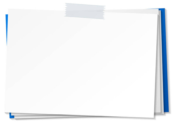 Empty paper note template stick with tape  illustration