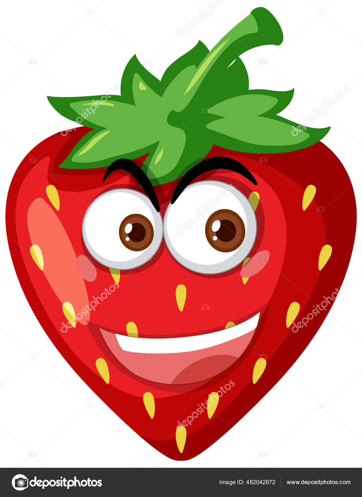 Personagem de desenho animado tomate feliz com rosto e olhos