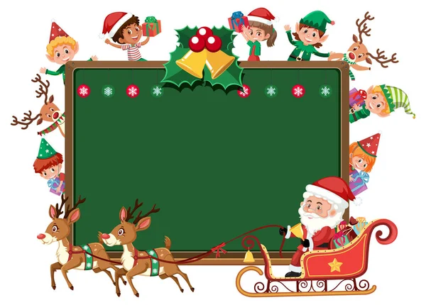 Banner Vazio Com Muitas Crianças Ilustração Tema Natal — Vetor de Stock