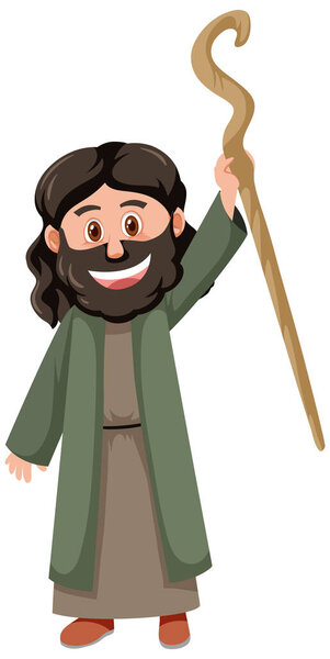 Noah cartoon character isolated on white background illustration