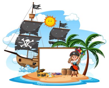 Boş afiş şablonu resimli Korsan Adası