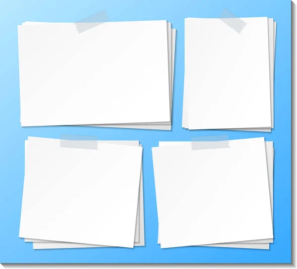 Set Empty Sticky Note Paper Template Illustration — Stock Vector