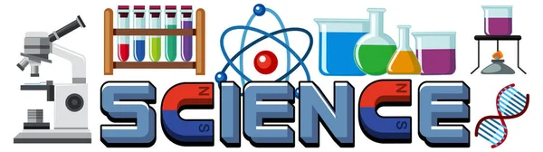 Ikona Tekstu Naukowego Elementami Ilustracji — Wektor stockowy