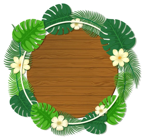 Tropical Leaves Frame Template Illustration — Stock Vector